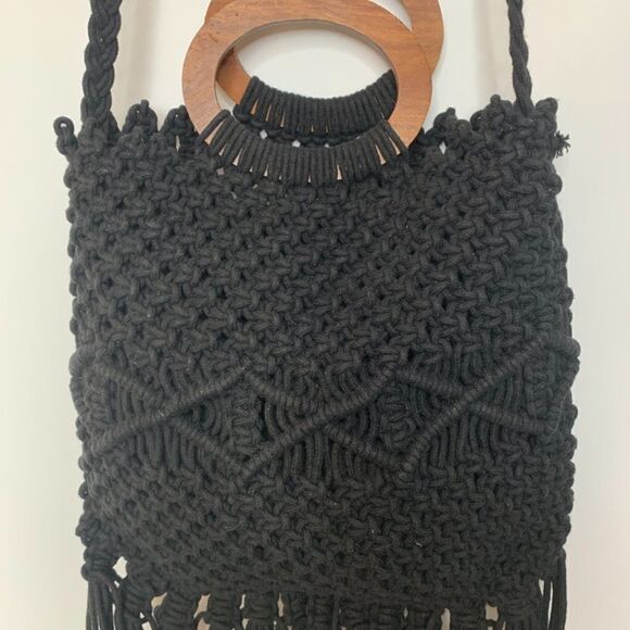Danielle
Nicole Macrame Fringe Wood Handle Shoulder Purse - Picture 3 of 15